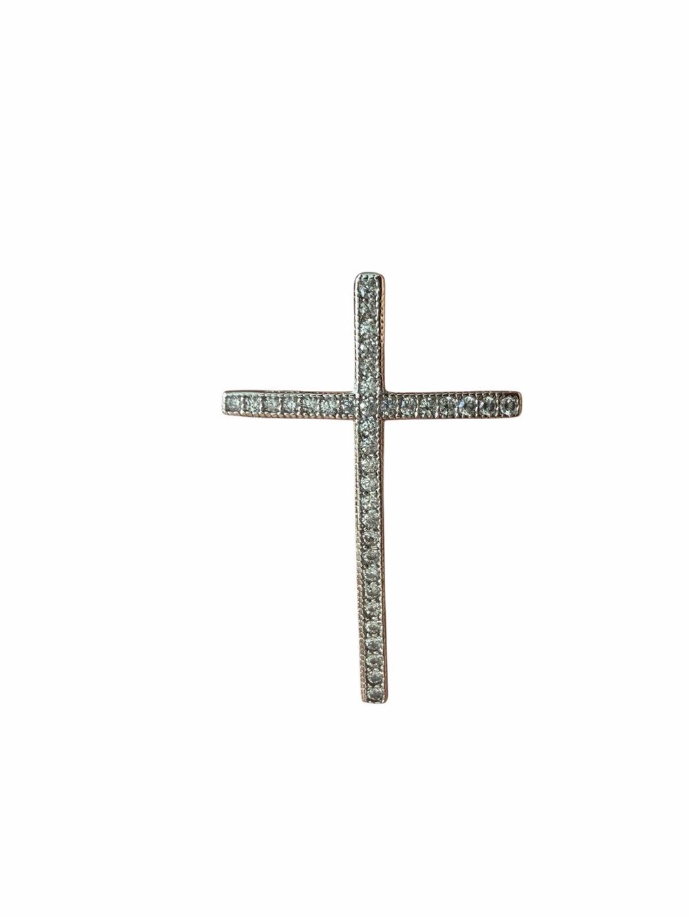 925 Sterling Silver Cross Pendant Unisex Cubic Zirconia CZ Charm Pendant Only